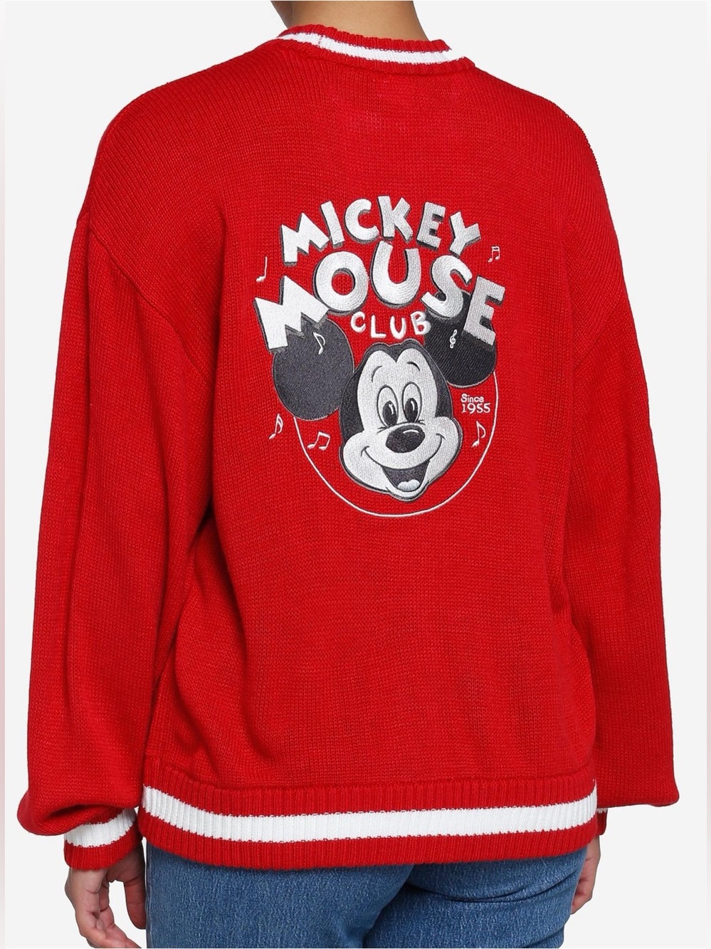 Her Universe Disney100 Mickey Mouse Club Vintage Varsity Cardigan. Size Large